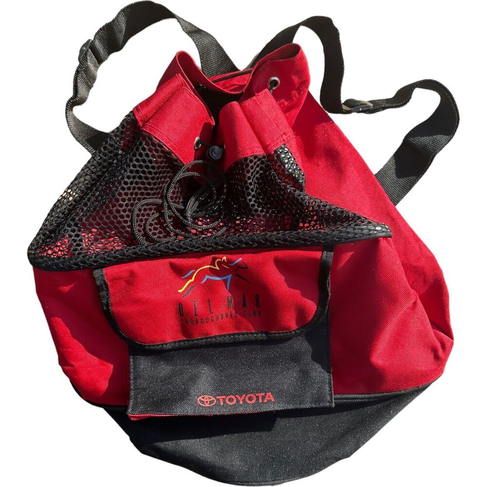 Del Mar Thoroughbred Club San Diego Horse Race Track Backpack Red Toyota Logo